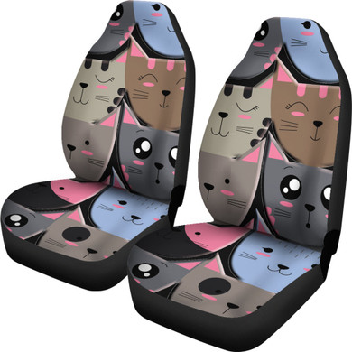 Cute cat faces Car Seat Cover