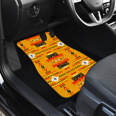 Seven Tribes Orange Front Car Mats (Set Of 2)