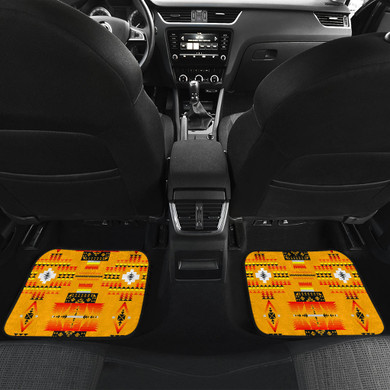 Seven Tribes Orange Front And Back Car Mats (Set Of 4)