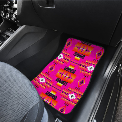Seven Tribes Pink Front And Back Car Mats (Set Of 4)