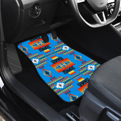 Seven Tribes Turquoise Front And Back Car Mats (Set Of 4)