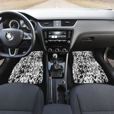Digital Camo Black & White Front Car Mats (Set Of 2)