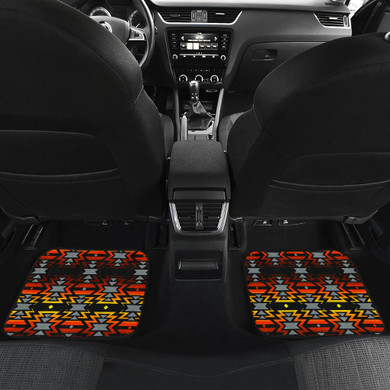 Black Fire Red Front And Back Car Mats (Set Of 4)