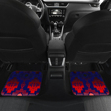 Dark Blue Shades Front And Back Car Mats (Set Of 4)