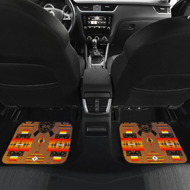Turtle Dark Blue Orange Front And Back Car Mats (Set Of 4)
