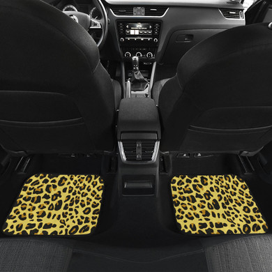 Front And Back Car Mats (Set Of 4) - Leopard