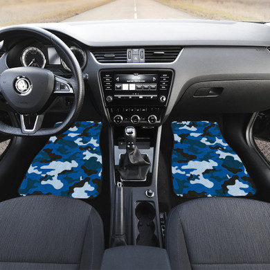 Blue Camouflage Car Floor Mats