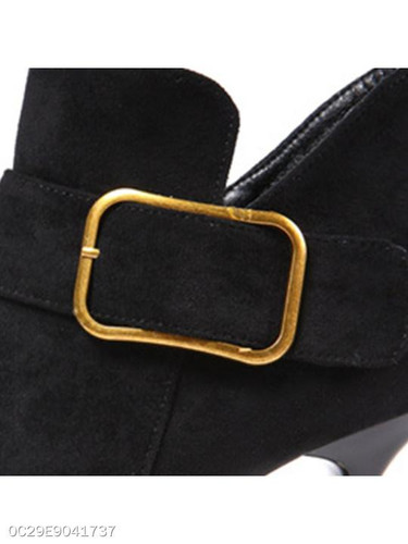 Plain Stiletto High Heeled Velvet Point Toe Date Office Short High Heels Boots