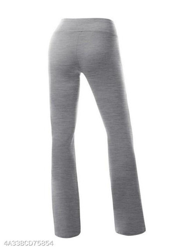 Plain Straight Mid-Rise Casual Pants
