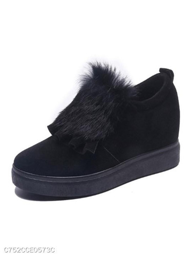 Plain Velvet Round Toe Date Outdoor Short Ankle Boots