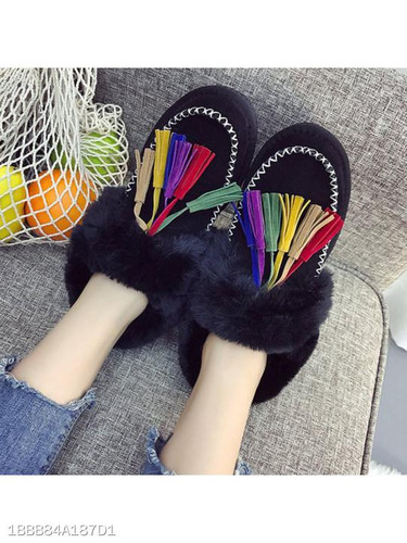 Plain Flat Velvet Round Toe Casual Ankle Flat Boots