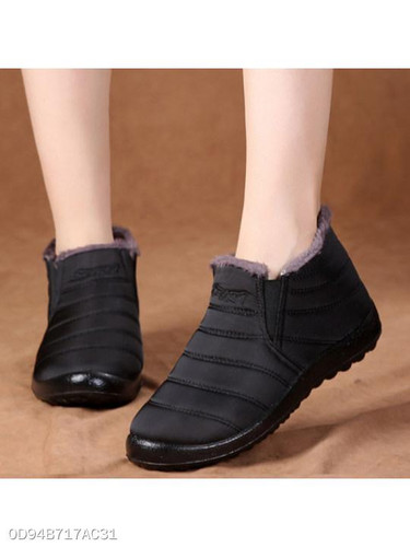 Plain Flat Round Toe Casual Ankle Flat Boots