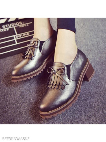 Plain Chunky Mid Heeled Round Toe Date Office Ankle Boots