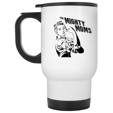 Mighty Moms White Travel Mug