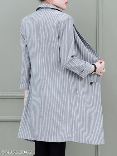 Shawl Collar Vertical Striped Blazer