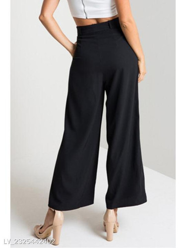 Belt High Rise Waist Wide Leg Pant