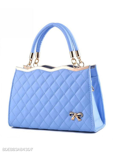Quilted Bowknot Plain Pu Shoulder
