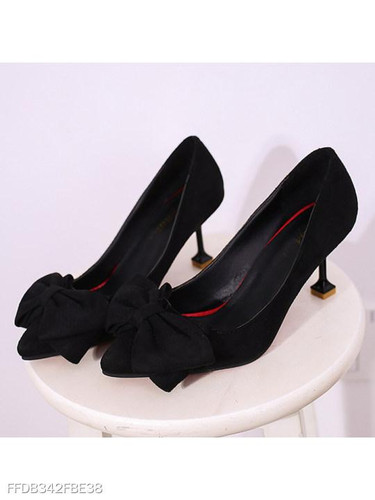 Plain Stiletto High Heeled Velvet Point Toe Date Office Stiletto Heels