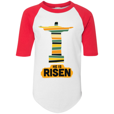 He is Risen 4421 Youth Colorblock Raglan Jersey