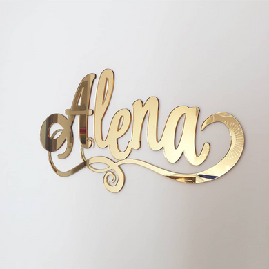 sign acrylic gold
