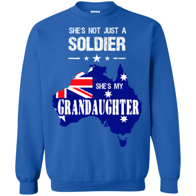 Military Granddaughter Printed Crewneck Pullover Sweatshirt  8 oz