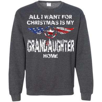 Grandaughter Christmas Printed Crewneck Pullover Sweatshirt  8 oz