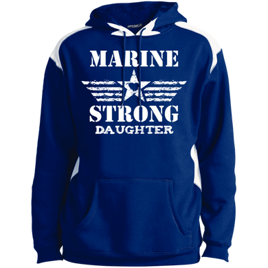 Marine Daughter Unisex Printed Shoulder Colorblock Pullover