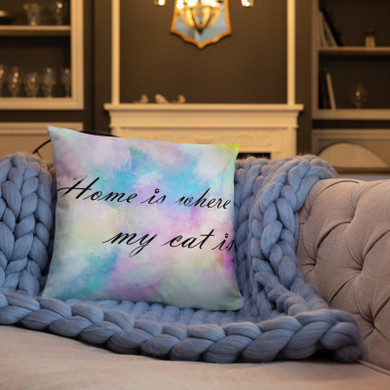 Home Is Where My Cat Is Throw Pillow