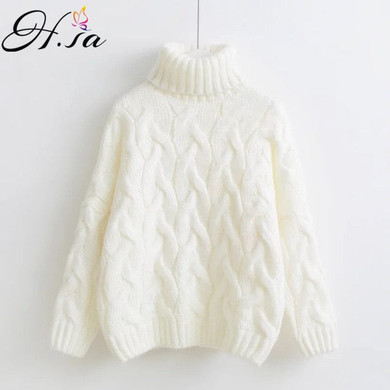Oversized Cable Knit Turtleneck Sweater