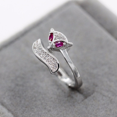 Pink Fox Silver Ring