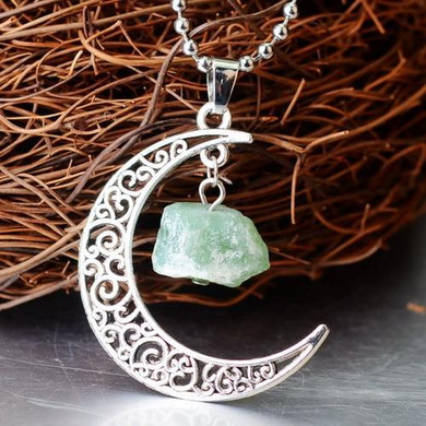 Z-Crescent Moon Crystal Pendant