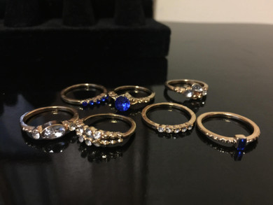 Gold & Blue Midi Ring Set Gold & Blue Midi Ring Set