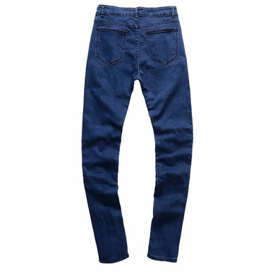 Mens Ripped Slim Fit Motorcycle Vintage Denim Jeans Hiphop Streetwear Pants