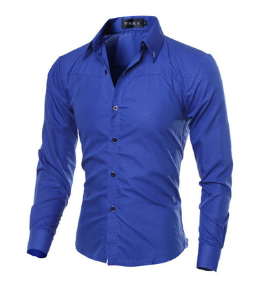 Men's Clothing Solid Soft Men Shirt Long Sleeve Men's Shirts Casual Slim Fit Hot Sale