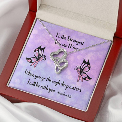 Breast Cancer Survivor | Double Heart Necklace