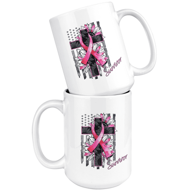 Breast Cancer Ribbon /American Flag / Sunflower | Mug