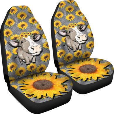 Cow with Sunflowers Car Seat Covers