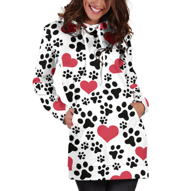 Dog Prints | Premium Ladies Hoodie Dress