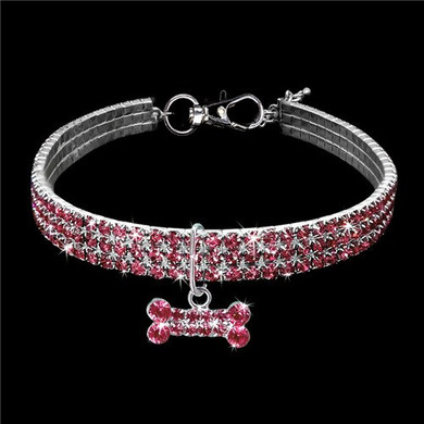 Exquisite Bling Crystal Dog Collar Diamond Puppy Pet Shiny Full Rhinestone Necklace Collar Collars for Pet Little Dogs Supplies