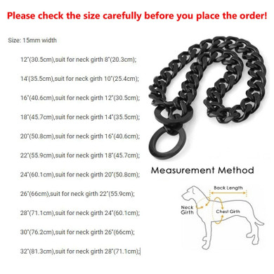 15mm Metal Dogs Training Choke Chain Collars for Large Dogs Pitbull Bulldog Strong Silver Gold Stainless Steel Slip Dog Collar
