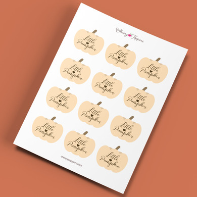 Little Pumpkin Autumn Baby Shower Cupcake Toppers - DIGITAL FILES