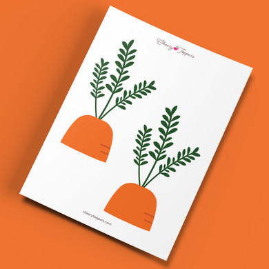 Spring Garden Carrot Cupcake Toppers (Large) - DIGITAL FILE
