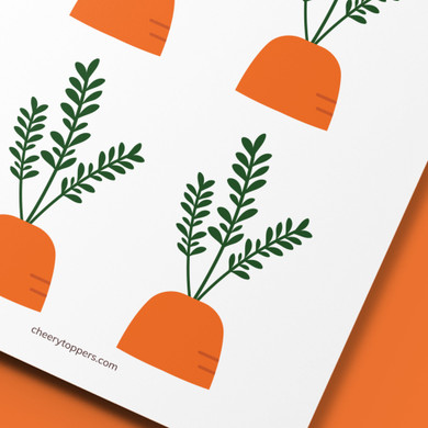 Spring Garden Carrot Cupcake Toppers (Medium) - DIGITAL FILE