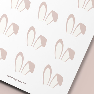 Spring Garden Bunny Ears Cupcake Toppers - DIGITAL FILE
