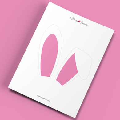 Easter White Bunny Ears Cake Topper - DIGITAL FILE