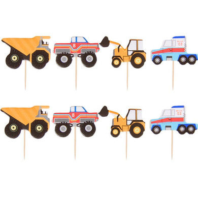 Assorted Trucks Cupcake Toppers (Set of 24)