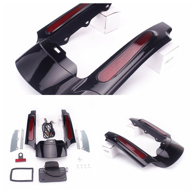 Rear Fender Extension Fascia W/LED Turn Signal Brake Tail Light For Harley Touring Road King CVO Ultra Classic Electra Glide Street 09-13 FLHR