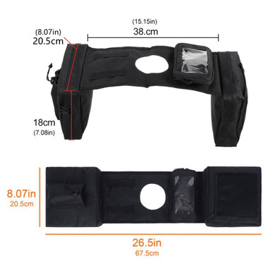 Universal Motorcycle ATV Tank Top Storage Saddle Bag 600D Waterproof Oxford Cloth Luggage Saddlebag Mobile Cup Holder Tool Bags Black