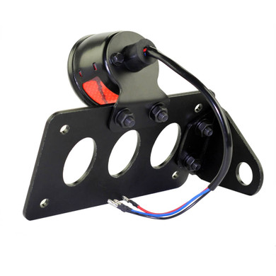 Motorcycle Side Mount LED STOP Brake Tail Light 3/4" Axle Hole License Plate Bracket Holder for Harley Bobber Chopper Honda Yamaha Suzuki Kawasaki