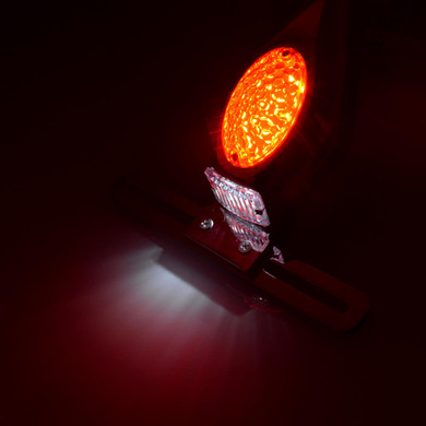 Motorcycle Cafe Racer Chopper Bobber Custom LED Vintage Teardrop Tail Light Fender Mount Tear Drop Rear Tail Brake Stop Light Lamp